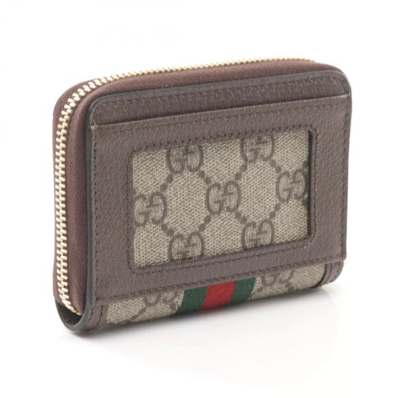 GUCCI Ophidia GG Supreme Card Case 65855296IWG8745 canvas Beige Brown NEW Women - Picture 2 of 5